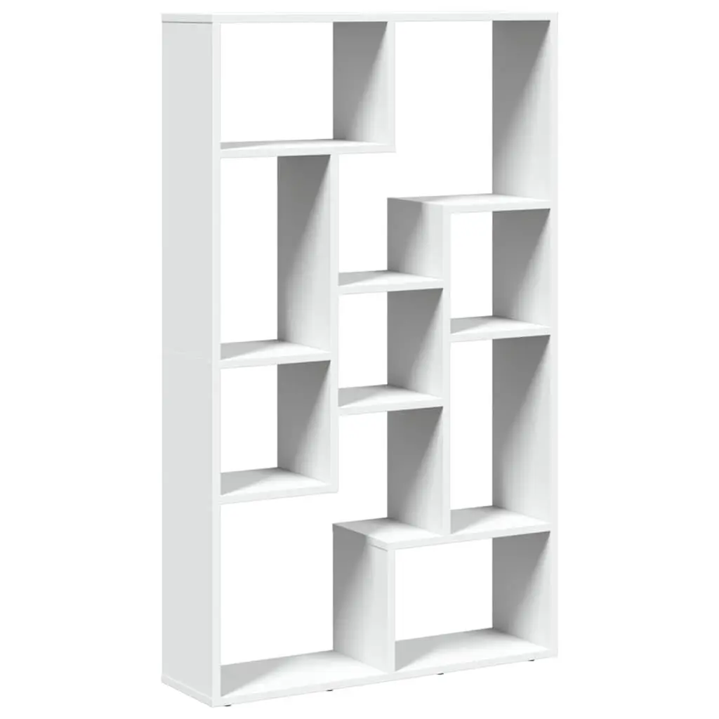White Engineered Wood Bookcase 72x20x120.5 cm