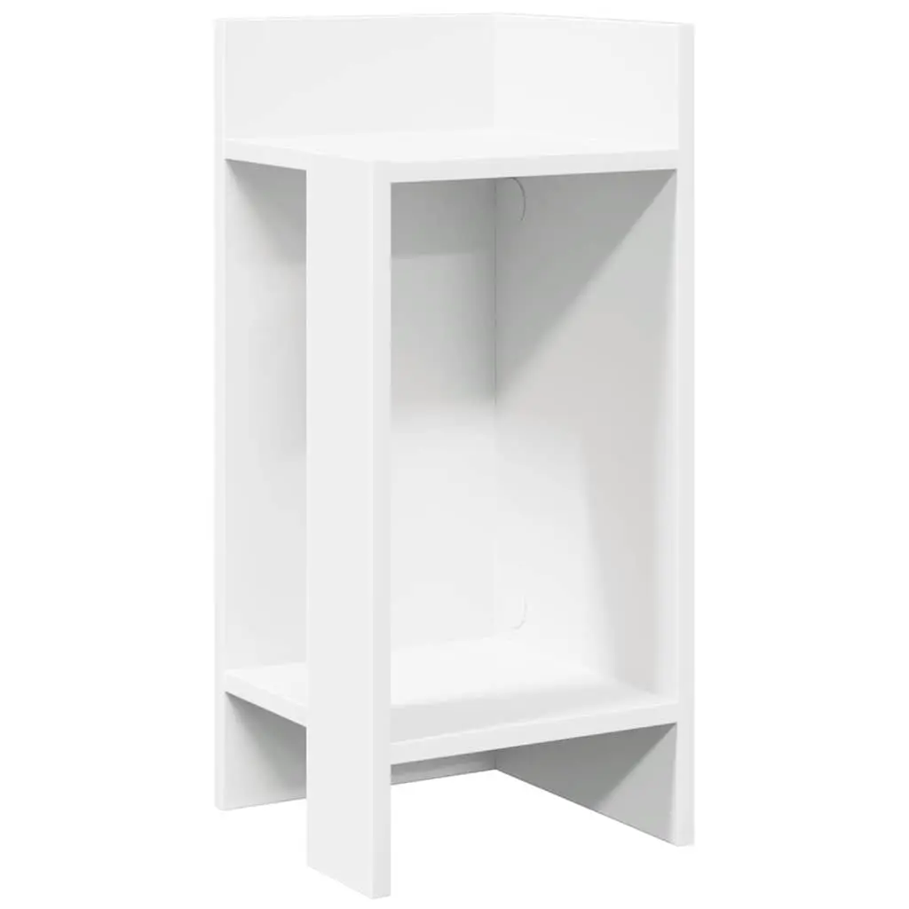 End Table White Open Shelf Living Room Engineered Wood 25.5 x 27 x 60 cm