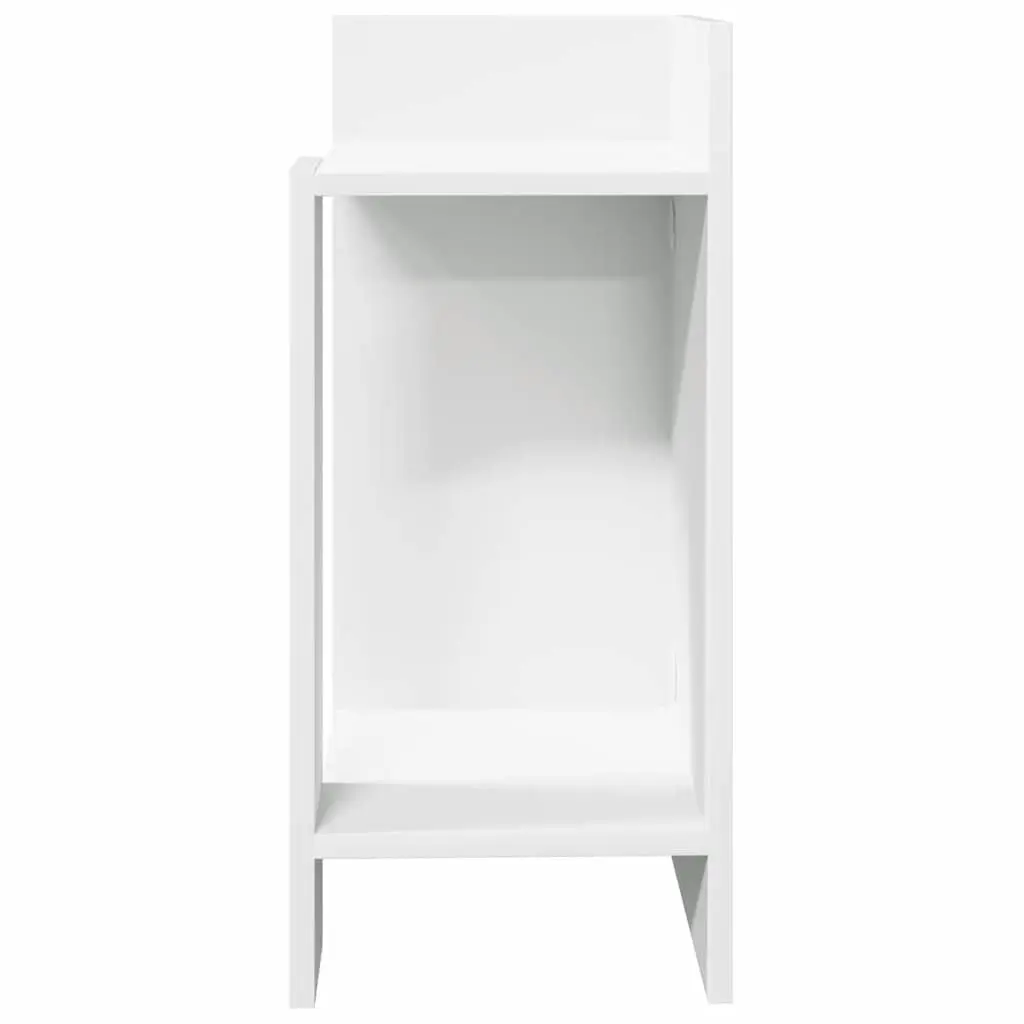 End Table White Open Shelf Living Room Engineered Wood 25.5 x 27 x 60 cm