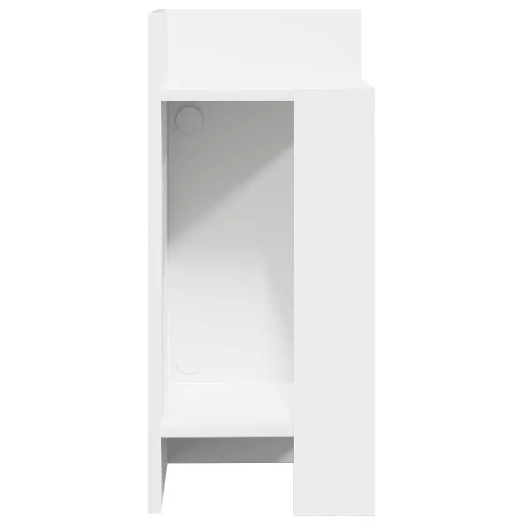 End Table White Open Shelf Living Room Engineered Wood 25.5 x 27 x 60 cm