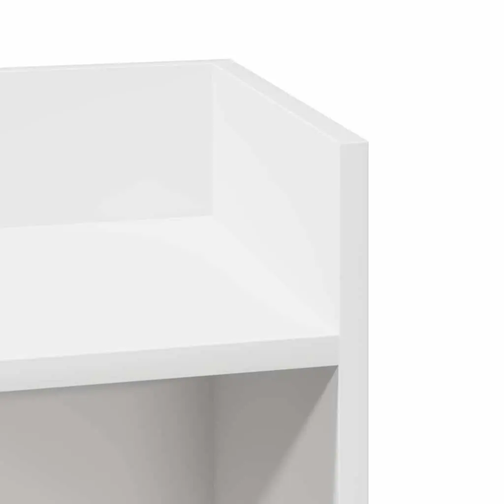 End Table White Open Shelf Living Room Engineered Wood 25.5 x 27 x 60 cm