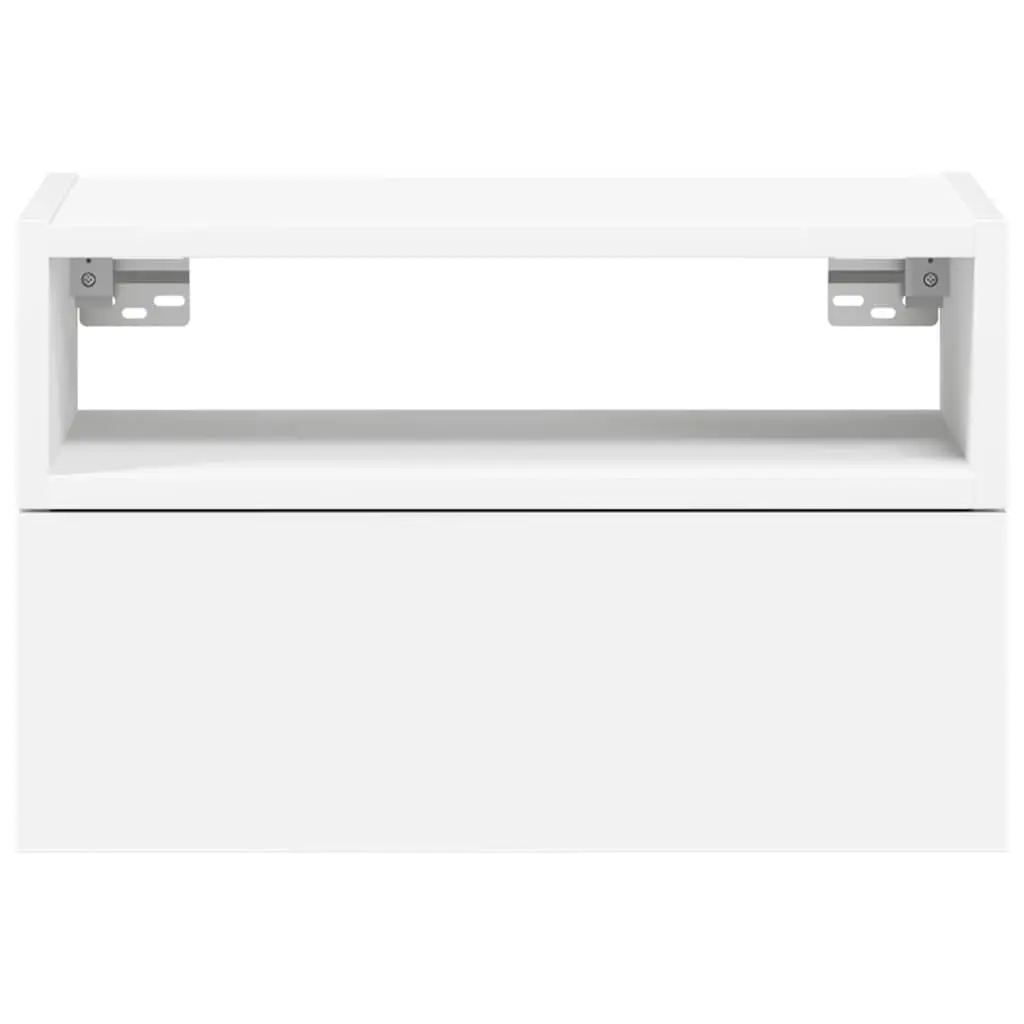 Bedside Cabinet Wall-mounted White Storage Drawer Nightstand Floating Shelf