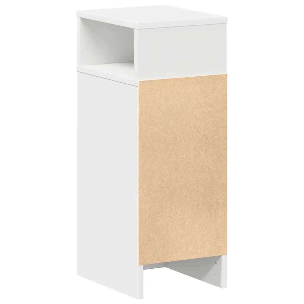 Bedside Cabinet with Drawer White Nightstand Bedroom Storage Table 25x31x66cm
