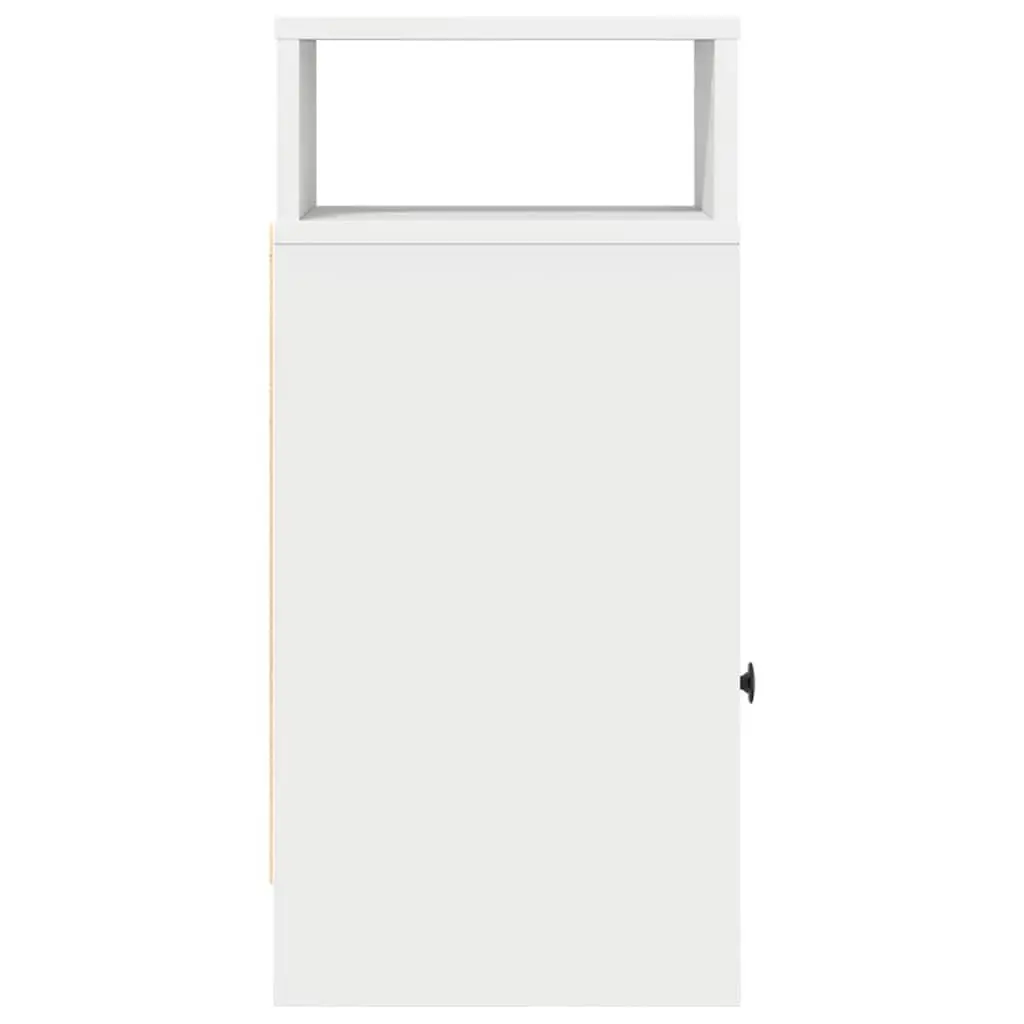 Bedside Cabinet with Drawer White Nightstand Bedroom Storage Table 25x31x66cm