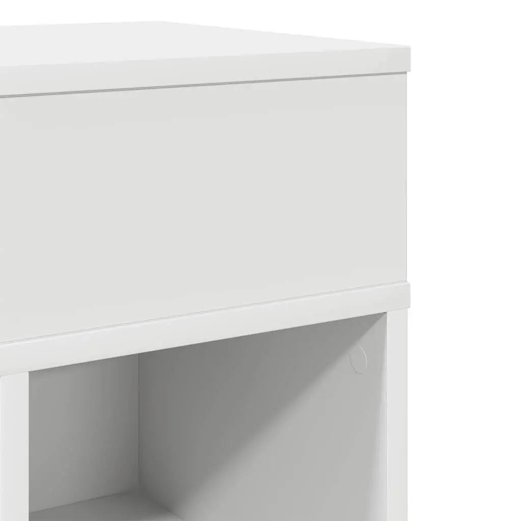 Bedside Cabinet with Drawer White Nightstand Bedroom Storage Table 25x31x66cm