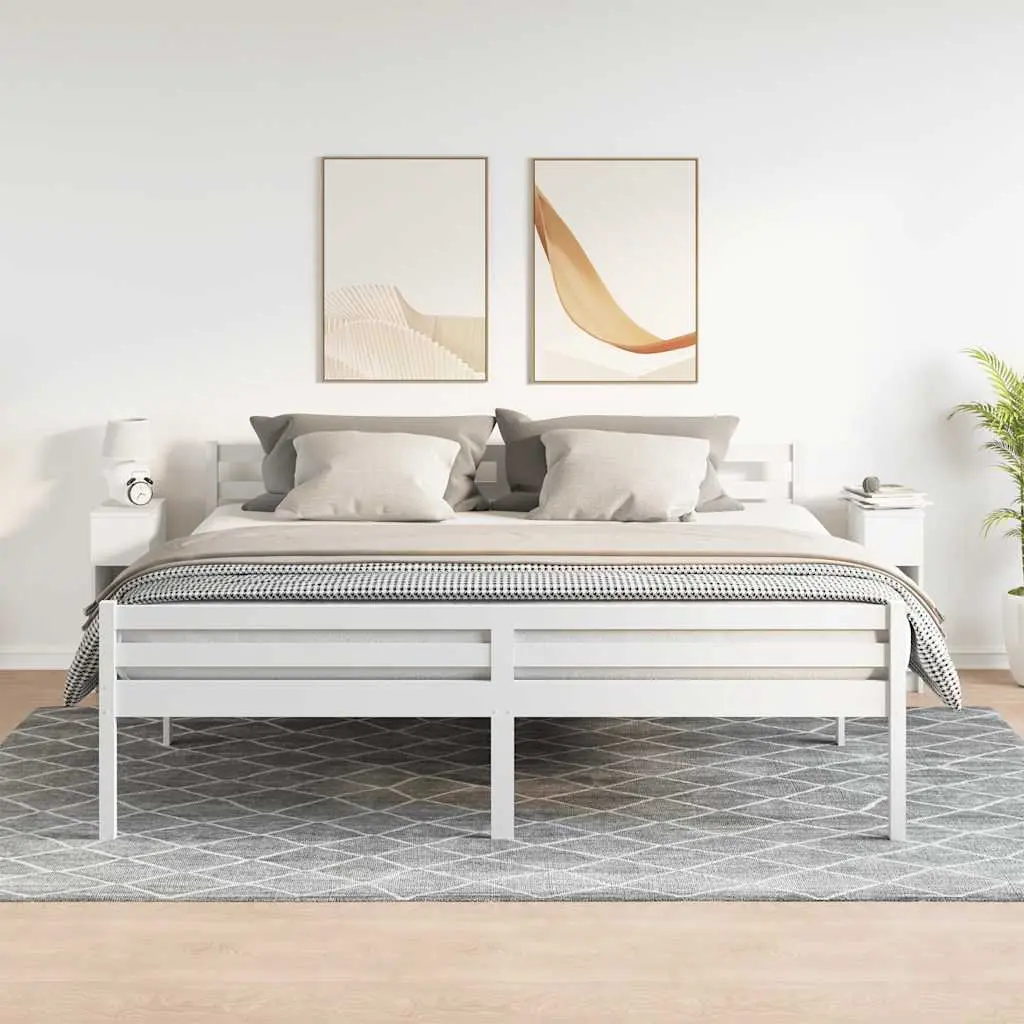 White Bedside Cabinet Set with Drawer for Bedroom