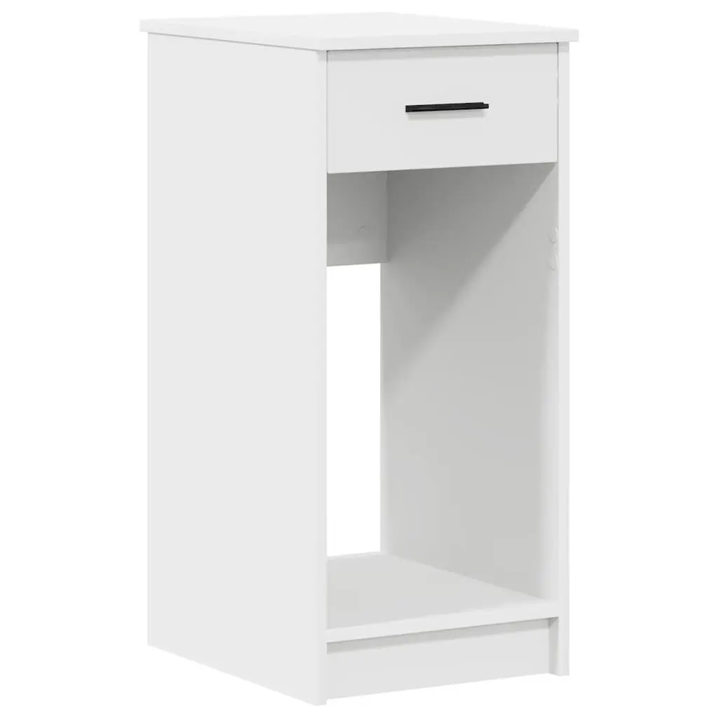 White Computer Tower Stand with Drawer for Organized Space