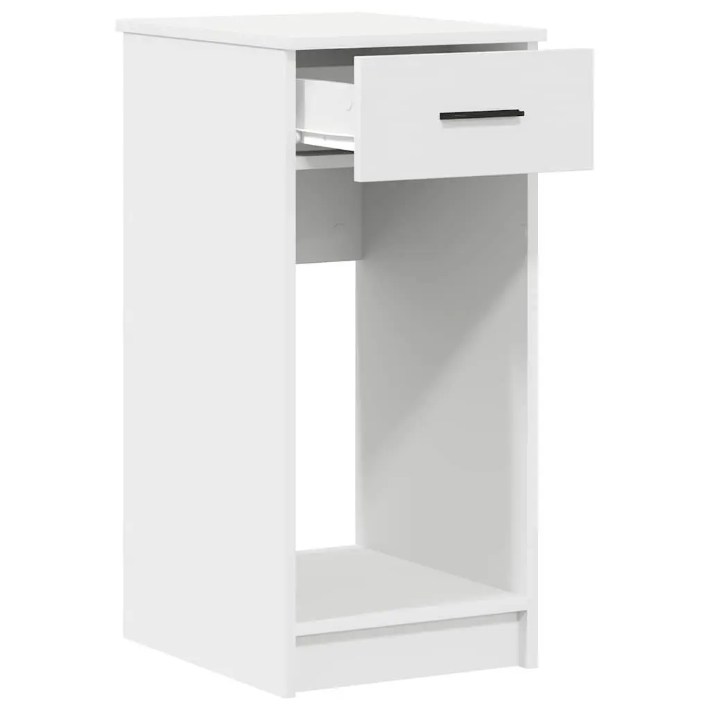 White Computer Tower Stand with Drawer for Organized Space