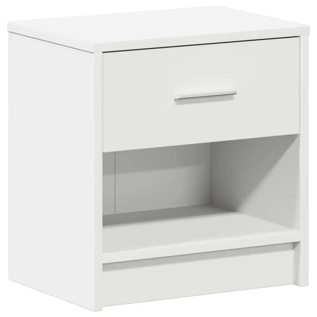 Bedside Table White Nightstand 39x28x41cm Engineered Wood