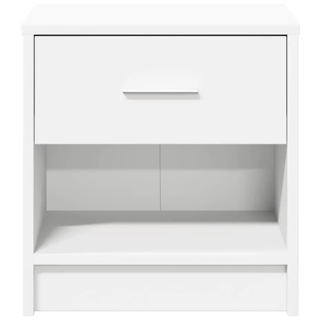Bedside Table White Nightstand 39x28x41cm Engineered Wood