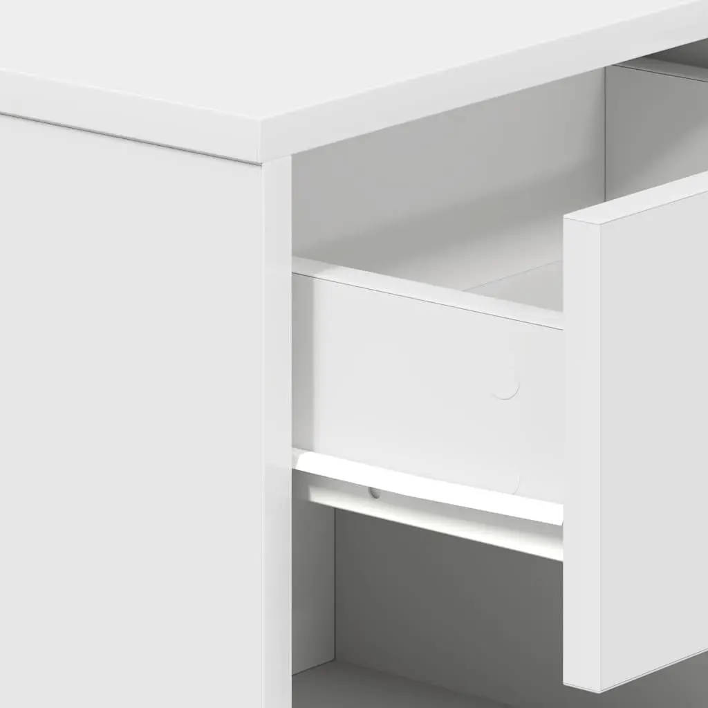 Bedside Table White Nightstand 39x28x41cm Engineered Wood