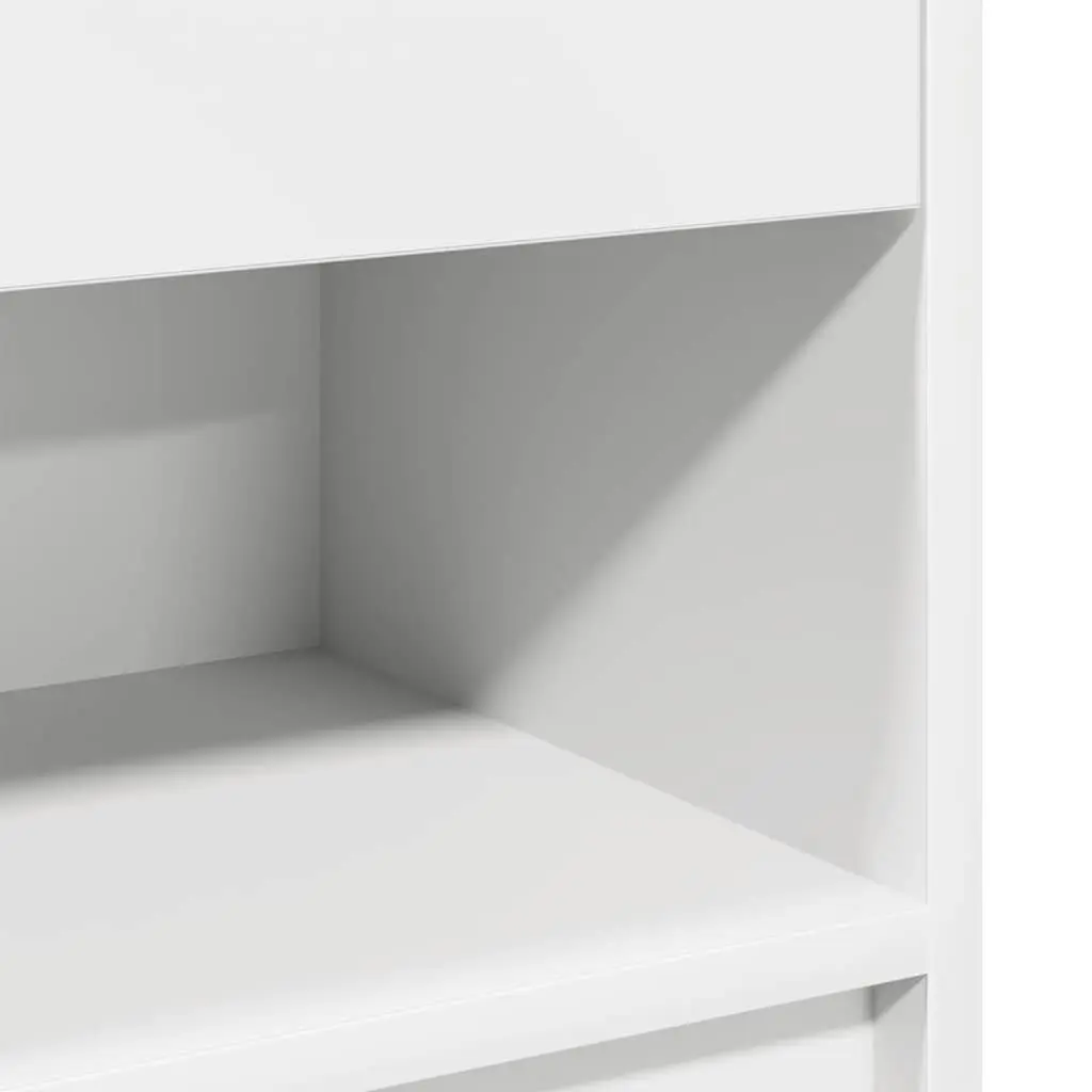 Bedside Table White Nightstand 39x28x41cm Engineered Wood