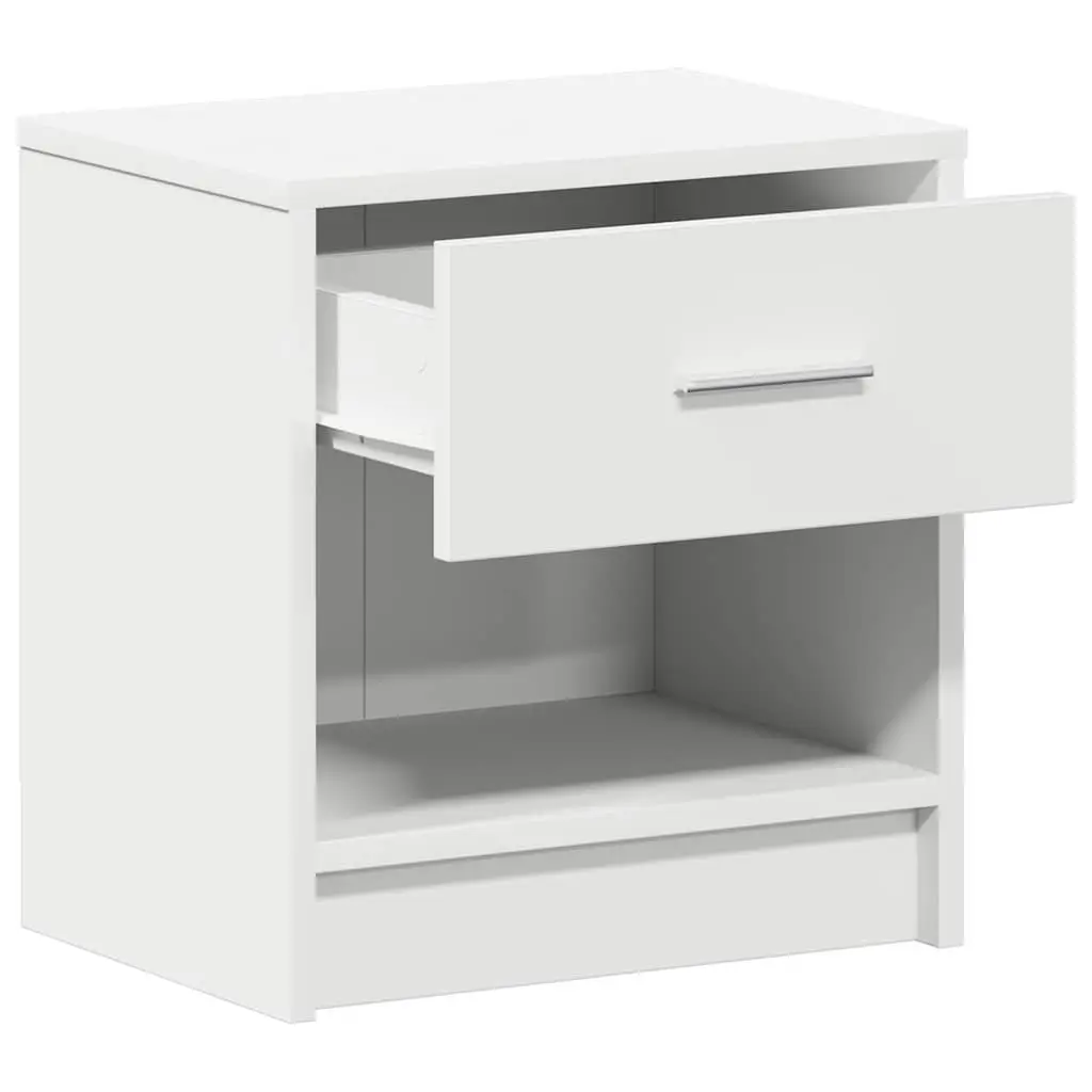 Bedside Cabinets 2 pcs with Drawer Open Compartment Nightstand Storage Black