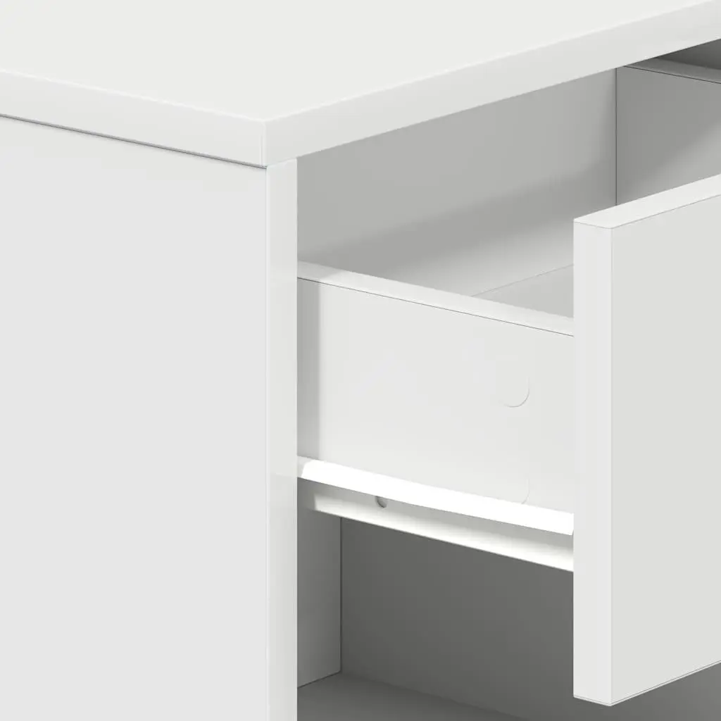 Bedside Cabinets 2 pcs with Drawer Open Compartment Nightstand Storage Black