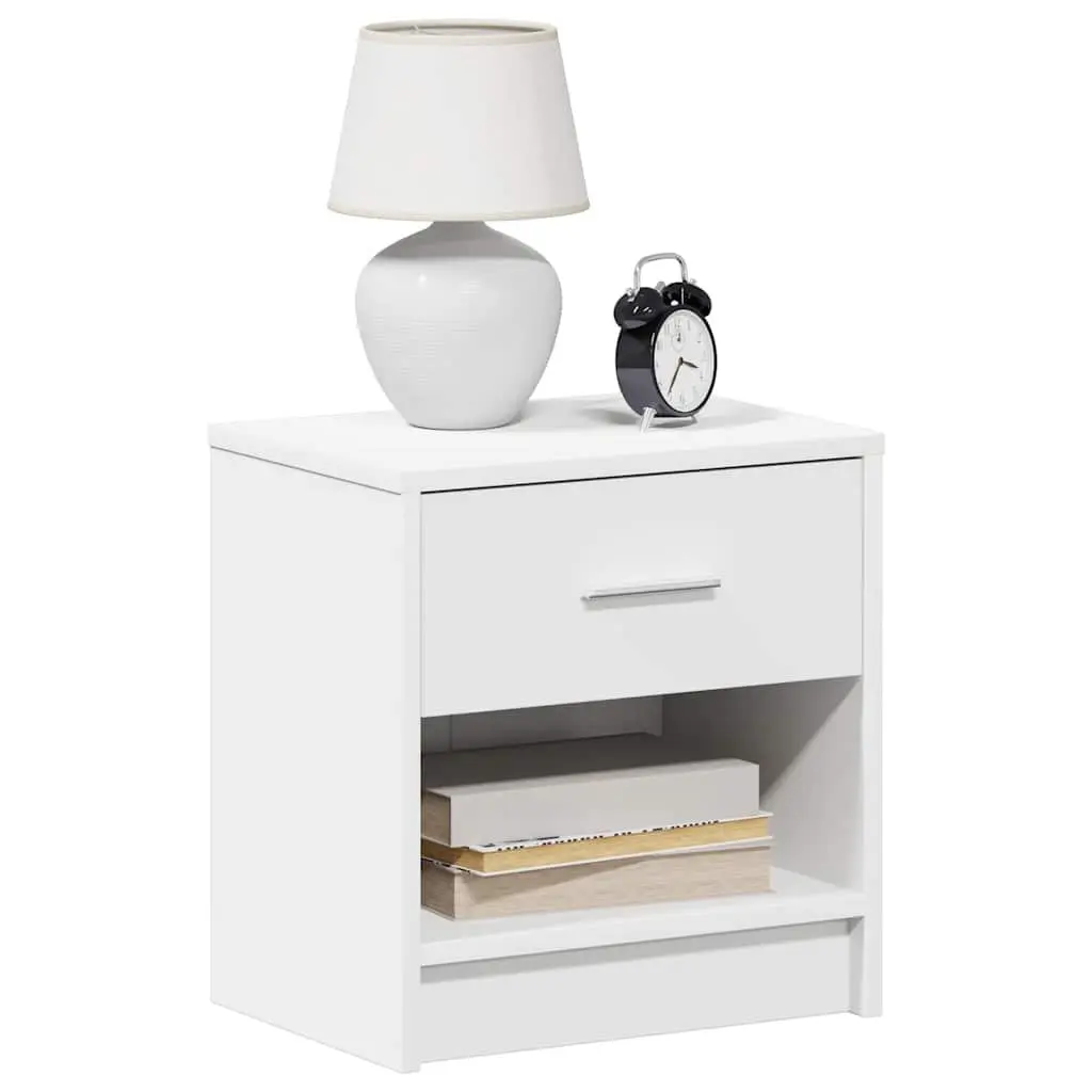 Bedside Cabinets 2 pcs with Drawer Open Compartment Nightstand Storage Black