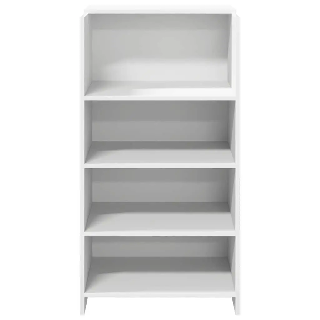 White Engineered Wood Reception Desk with Storage