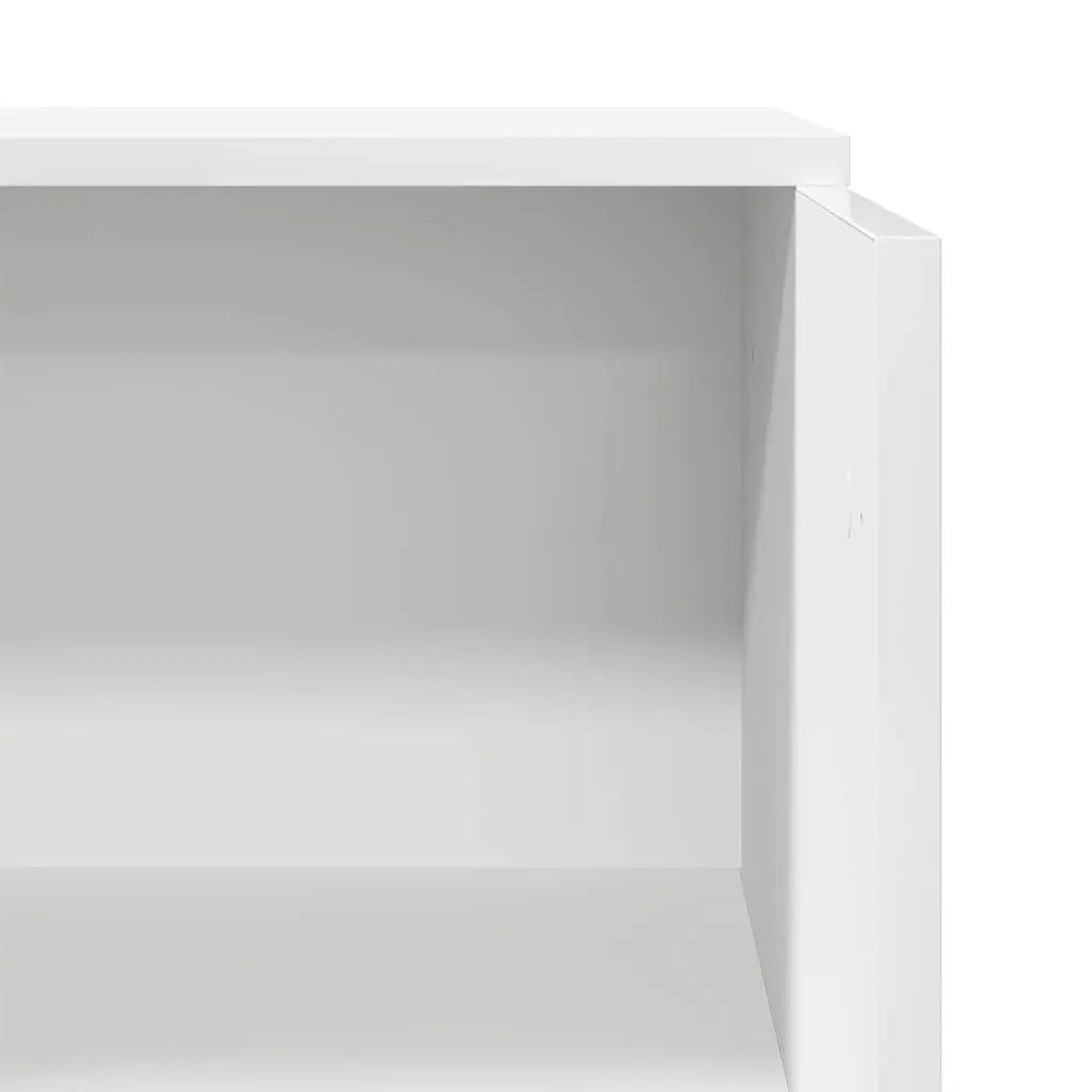 White Engineered Wood Reception Desk with Storage