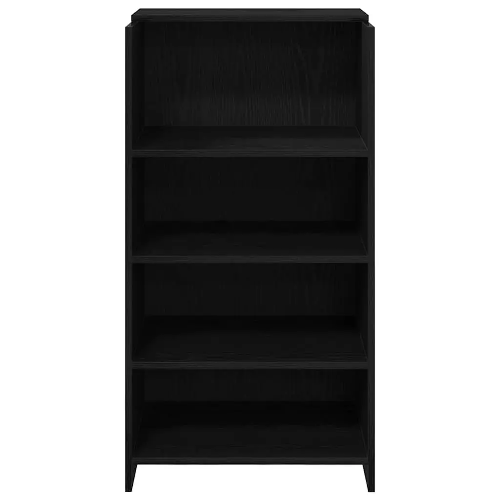Reception Desk Black 55x50x103.5 cm Engineered Wood with Counter Storage Shelf