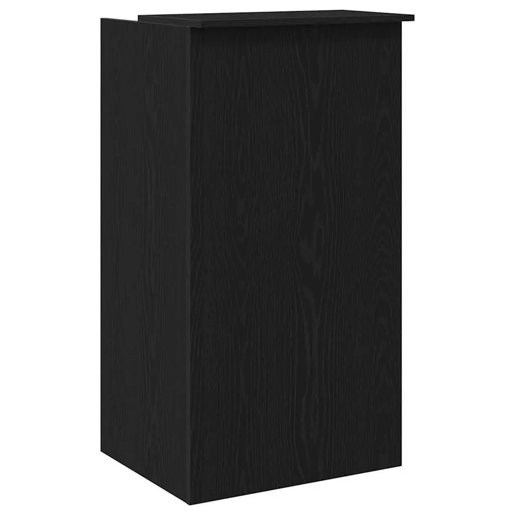 Reception Desk Black 55x50x103.5 cm Engineered Wood with Counter Storage Shelf