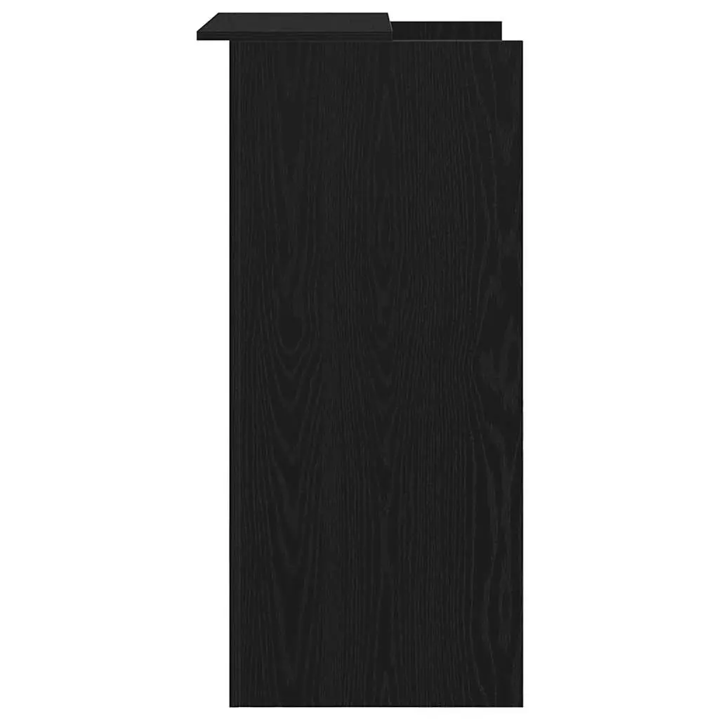 Reception Desk Black 55x50x103.5 cm Engineered Wood with Counter Storage Shelf
