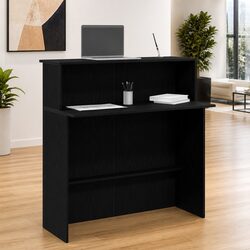 Compact Black Reception Desk 100x50x103.5 cm