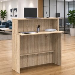 Sonoma Oak Brown Reception Desk with Storage