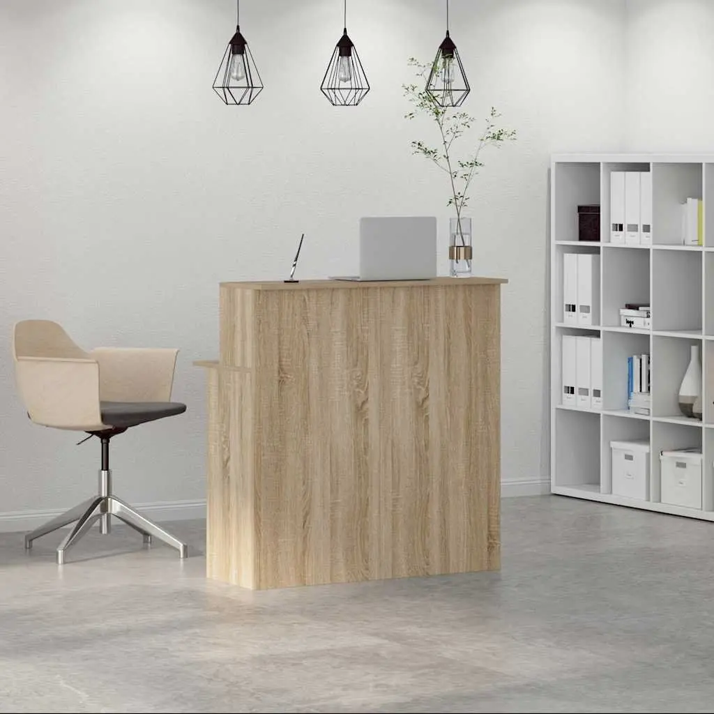 Sonoma Oak Brown Reception Desk with Storage