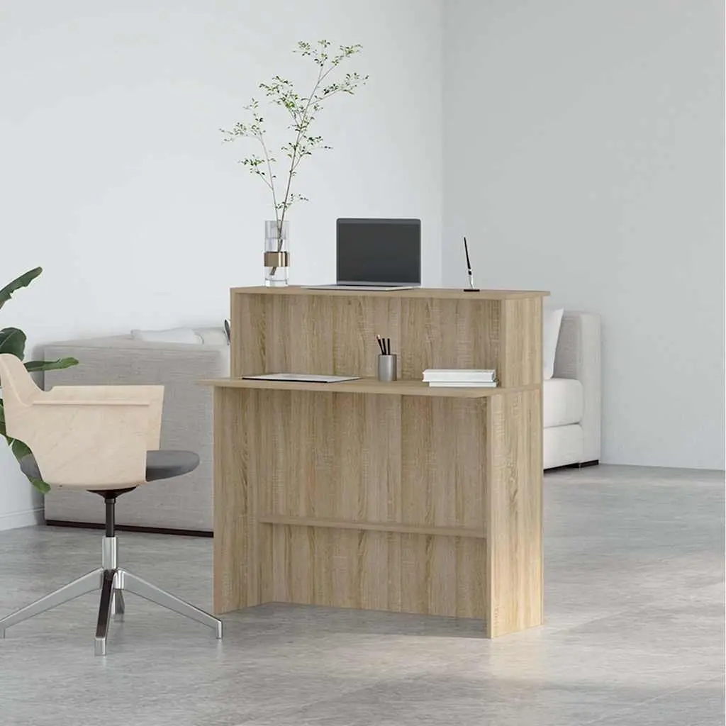 Sonoma Oak Brown Reception Desk with Storage