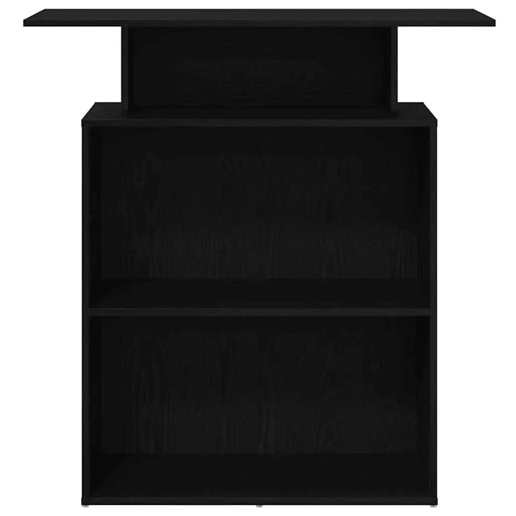 Reception Desk Black 100x40x104 cm Counter Checkout Office Engineered Wood