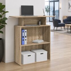 Sonoma Oak Reception Desk with Storage Shelf 100x40x104 cm