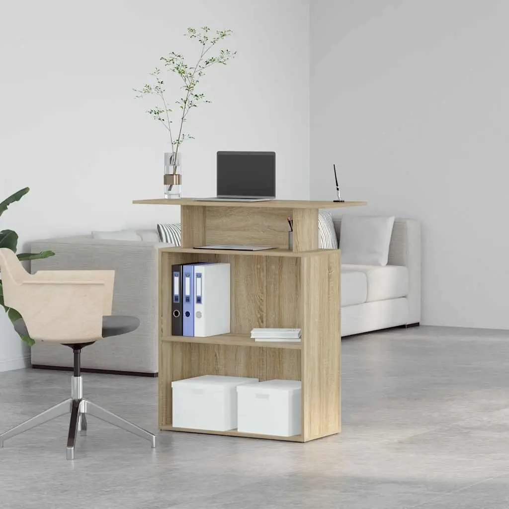 Sonoma Oak Reception Desk with Storage Shelf 100x40x104 cm