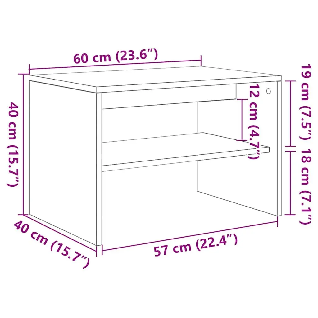 TV Cabinet White 60x40x40 cm Engineered Wood Media Storage Unit