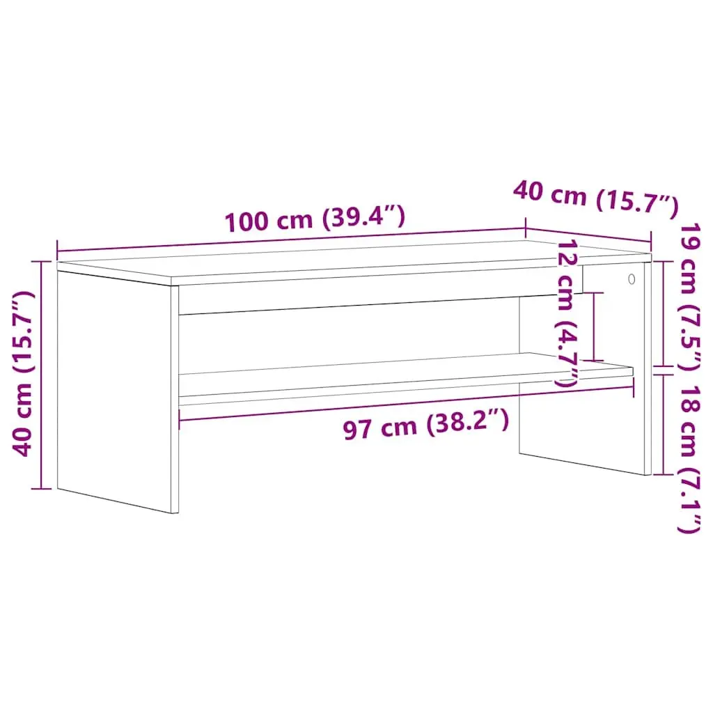 White Engineered Wood TV Cabinet 100x40x40 cm