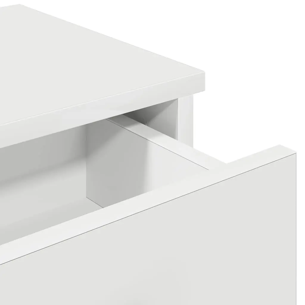 Floating White Wall Shelf with Drawers for Storage