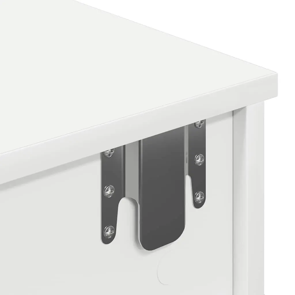 Floating White Wall Shelf with Drawers for Storage