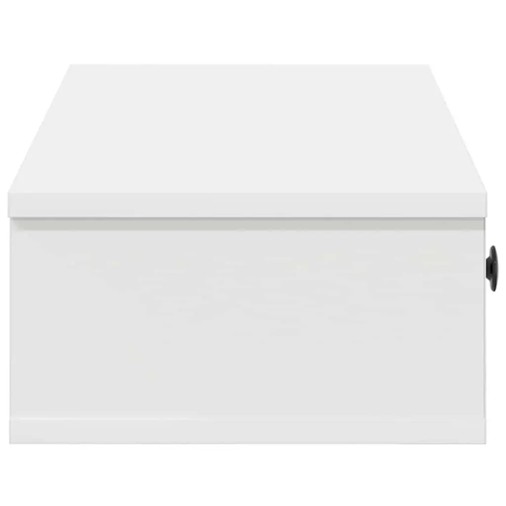 White Wall Shelf with Drawers 100x37.5x19 cm