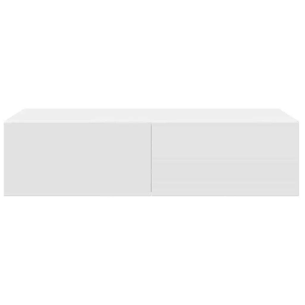 White Floating Shelf with Drawers for Organising