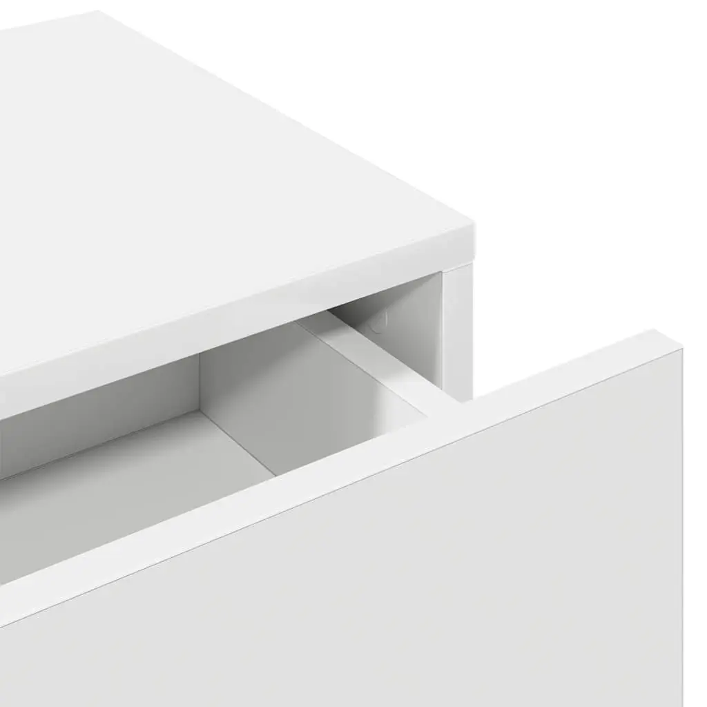 White Floating Shelf with Drawers for Organising