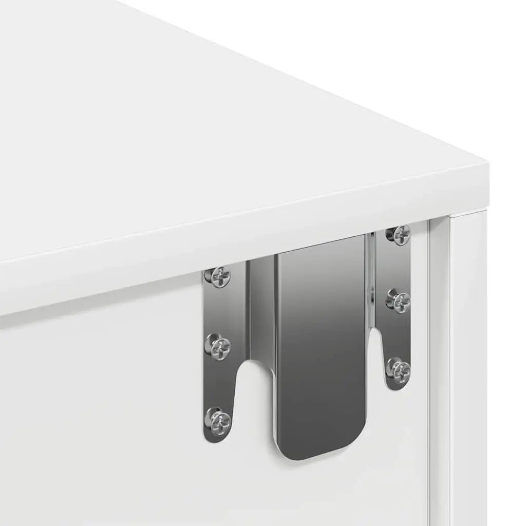 White Floating Shelf with Drawers for Organising