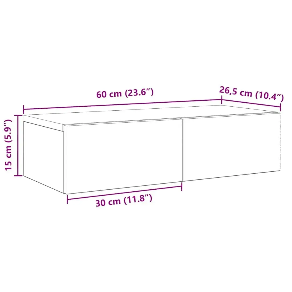 White Floating Shelf with Drawers for Organising