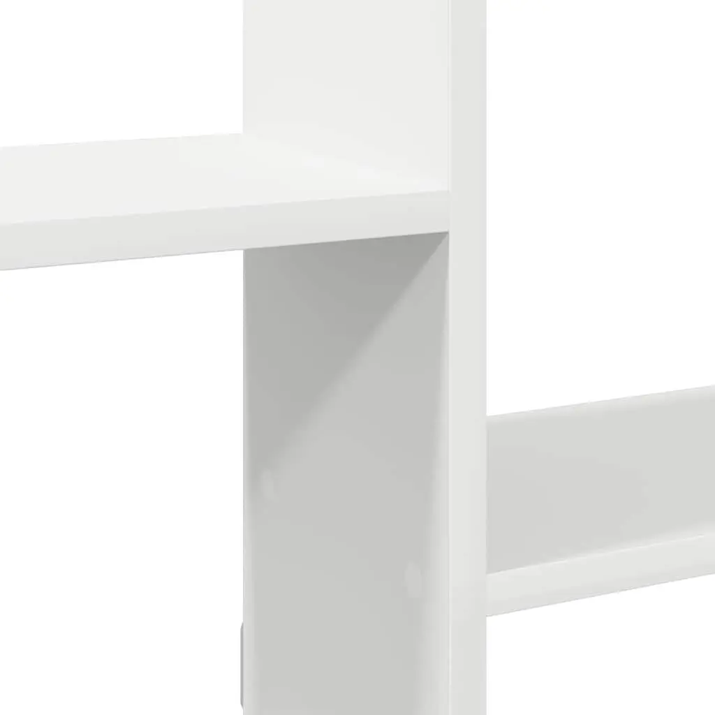 Floating Wall Cube Shelf with 5 Compartments in White