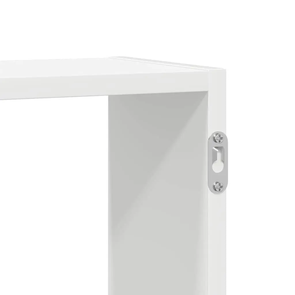 Floating Wall Cube Shelf with 5 Compartments in White
