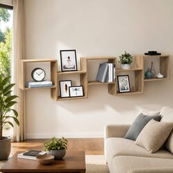 5-Compartment Floating Cube Shelf for Home Decor
