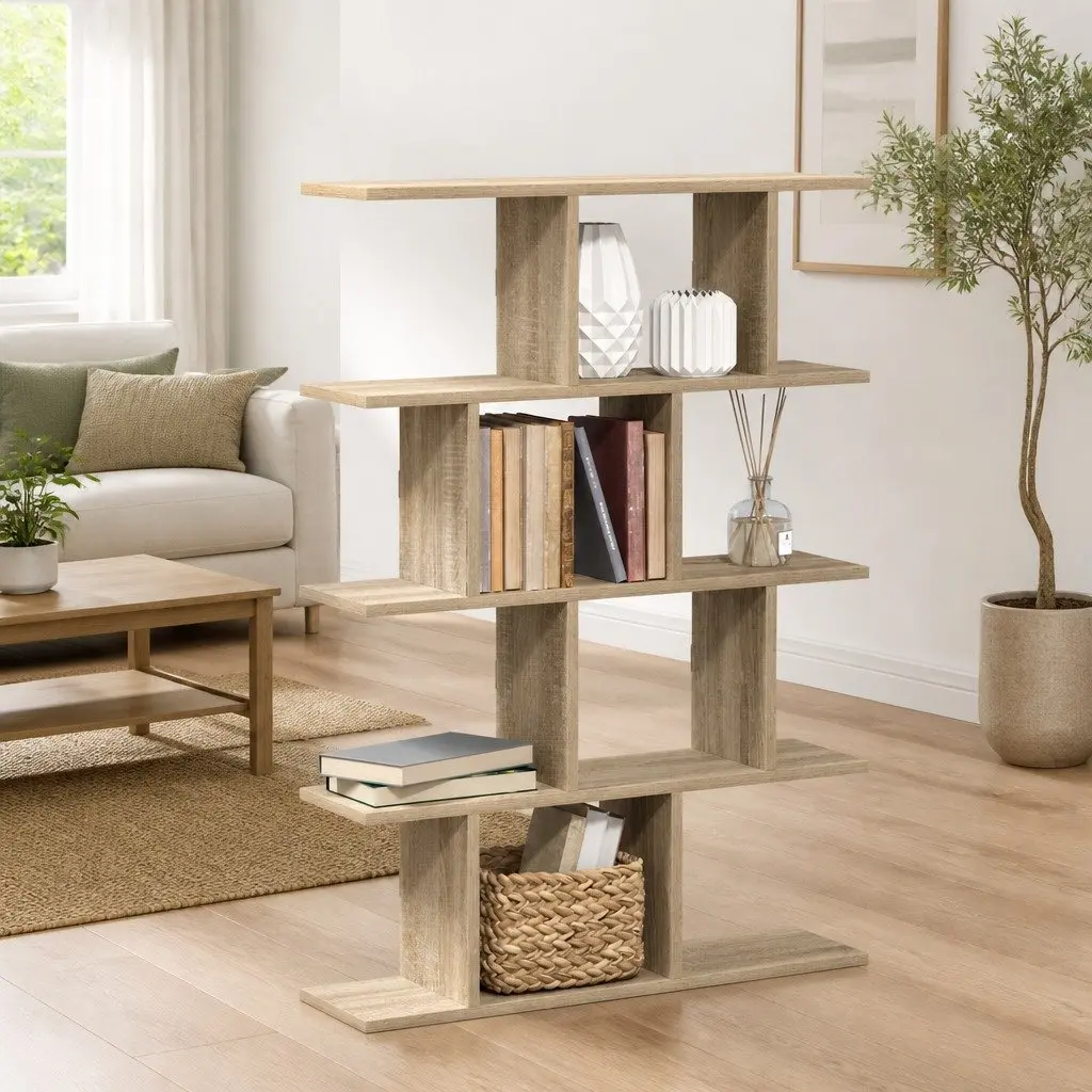Wall Cube Shelf Floating Storage Box 15 Compartments Brown Engineered Wood
