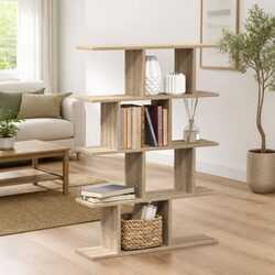 Floating Wall Cube Shelf with 15 Compartments in Brown