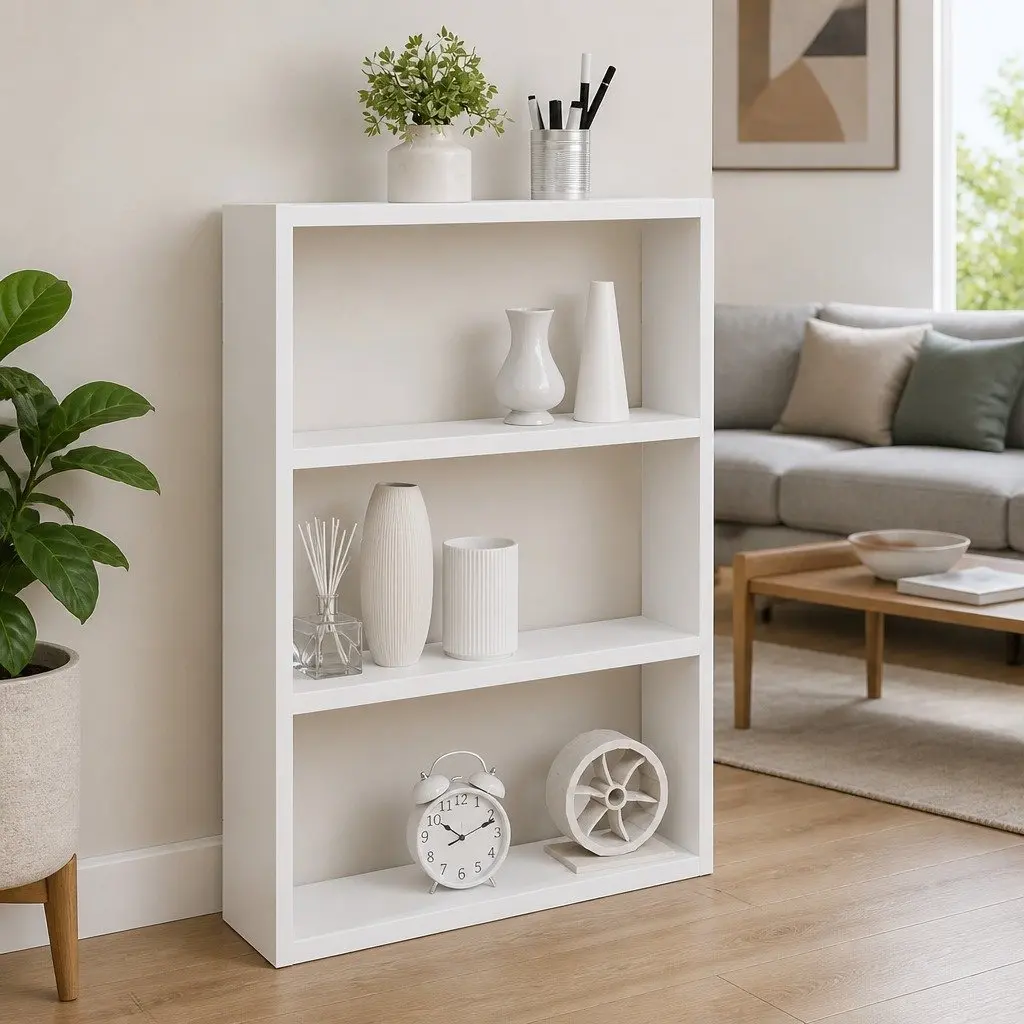 Wall Shelf White Floating Storage Organiser 43x9x60cm Engineered Wood