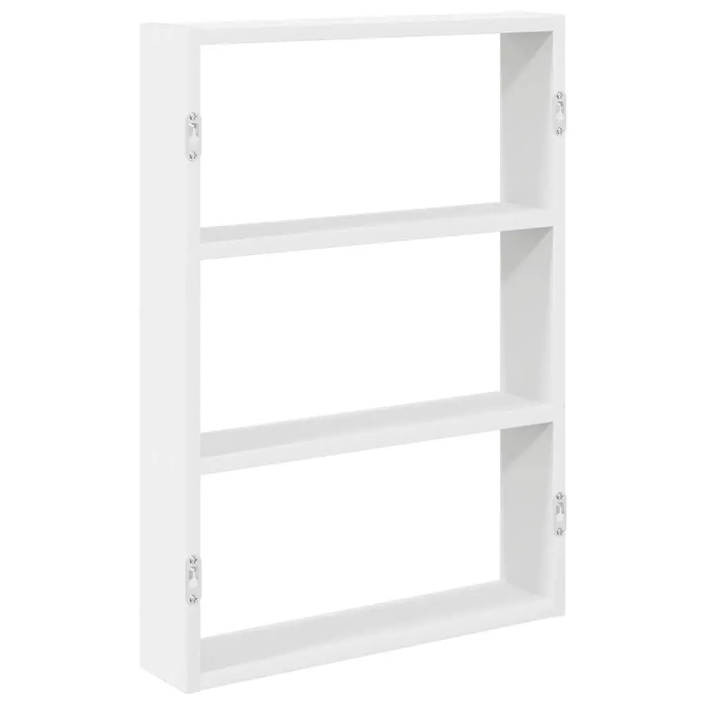 Wall Shelf White Floating Storage Organiser 43x9x60cm Engineered Wood