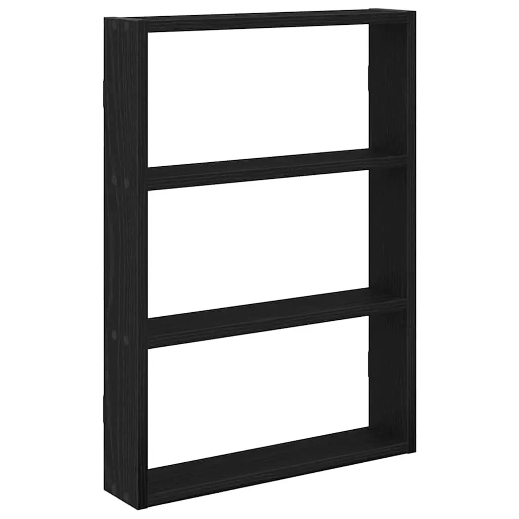 Wall Shelf Black Floating Storage Organiser 43x9x60 cm Engineered Wood
