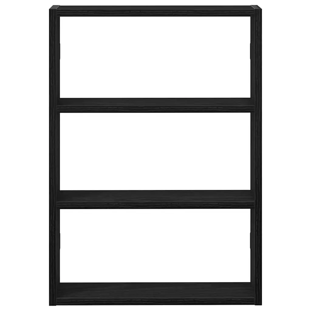Wall Shelf Black Floating Storage Organiser 43x9x60 cm Engineered Wood