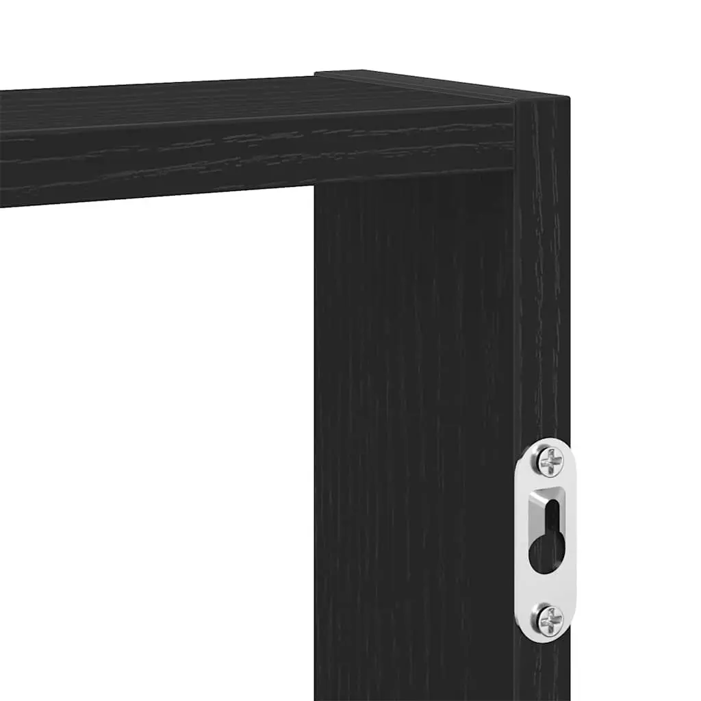 Wall Shelf Black Floating Storage Organiser 43x9x60 cm Engineered Wood